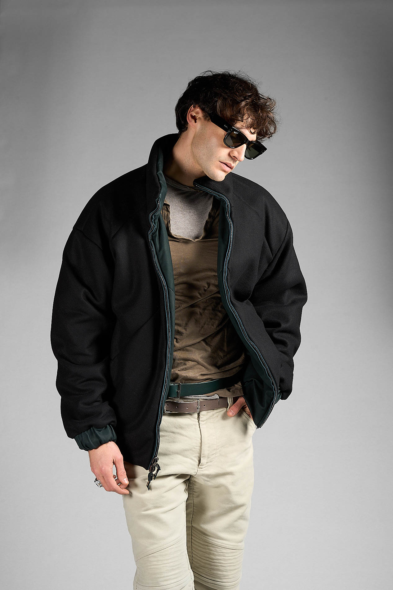 DANIELE BASTA LEATHER AND SILVER JACKET 
